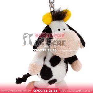 Móc khóa thú bông 10cm-Bò sữa-Nici Germany
