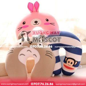 Gối chữ U thêu mặt hoạt hình ngộ nghĩnh