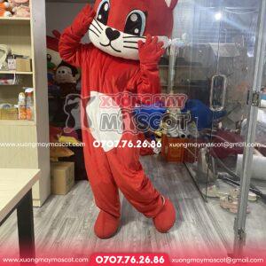 MASCOT BÉ MÈO ĐỎ THUÊ